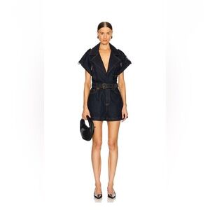 Zimmermann Crush Denim Playsuit in Night Sky